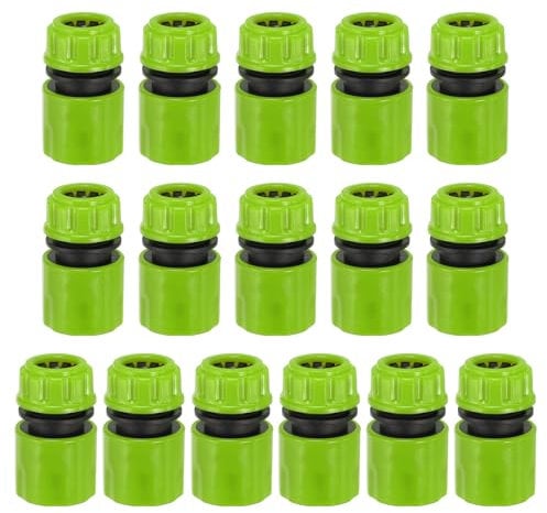 PATIKIL 1/2 Garden Hose Quick Connector Repair Extender, 16 Pcs Plastic Garden Water Hose Connectors Fittings Leakproof Design, Lime Green