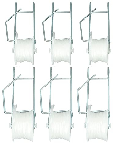 Aladeno 6PCS Tomaten Support Haken Gewächshaus Tomaten Roller Haken Set Gewächshaus Spalier Kit Unterstützung Kit für Tomaten Kirsche Rebe Blume Pflanze Twine Ernte 15 Meter Linie