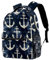 etoenbrc Rucksack mit Anker-Motiv, für Kinder, Rucksack, Tagesrucksack, Schultasche, Büchertasche für Teenager, Grundschule, Junior, Marineblau, mehrfarbig, One size