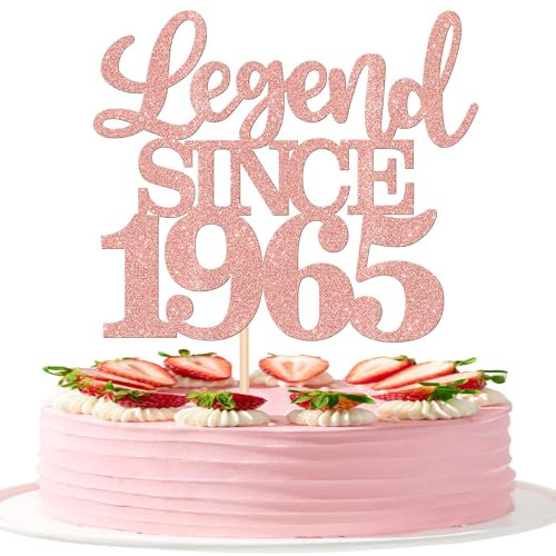 1 Stück Aufschrift Legend Since 1965 Tortenaufsatz 60 Kuchen Topper Glitter alles Gute zum 60. Geburtstag Kuchen Pick 60 Fabulous Tortendekorationen für Prost zum 60 Rosegold
