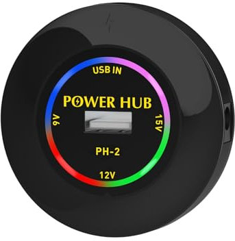 Hxhsgmeh Adaptador HUB USB de Escritorio Redondo 9V 12V 15V EstacióN de Acoplamiento Divisor para Computadora PortáTil, TeléFono, Tableta, Computadora, Oficina
