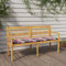 ZEYUAN Batavia-Bank mit Kissen, Gartenbank, Bank Garten, Sitzbank Garten, Gartenmöbel, Parkbank, Sitzbank Outdoor Wetterfest, Außenbank, Rot Karomuster 150 cm Massivholz Teak