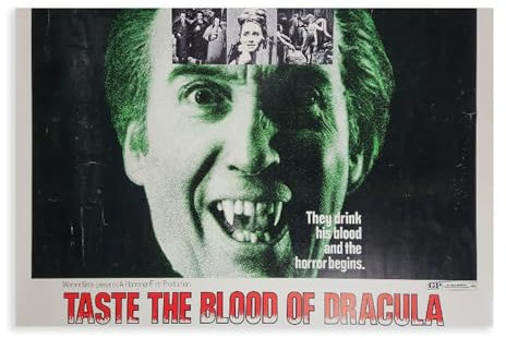 Poster Taste The Blood of Dracula, seltenes Original-Filmposter Des Klassikers Hammer Horror mit Christopher Lee, Peter Sallis und Isla Blair Leinwandposter Schlafzimmer Dekor Landschaft Büro Zimmer