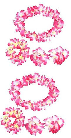 Cabilock 8-Teiliges Set Blumenkrone blumenhaarkranz Hawaii Blumenkette Frühlingskranz Kranz-Stirnband Blumenstirnband Blumengirlande mit Blumenkranz Girlanden- Rosy