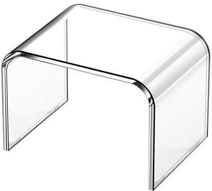Tritthocker Acryl Hocker,Tritthocker für Kinder,Fußhocker aus Acryl,Badezimmer Hocker für Kinder Erwachsene in Küche, Bad und Haus, bis zu 113 kg Belastbar (Clear-Non Slip Stool)