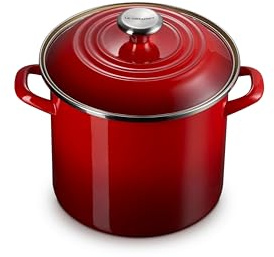 Le Creuset Emaille auf Stahl Traditioneller Kochtopf, 7,6 l, Cerise mit Edelstahlknauf