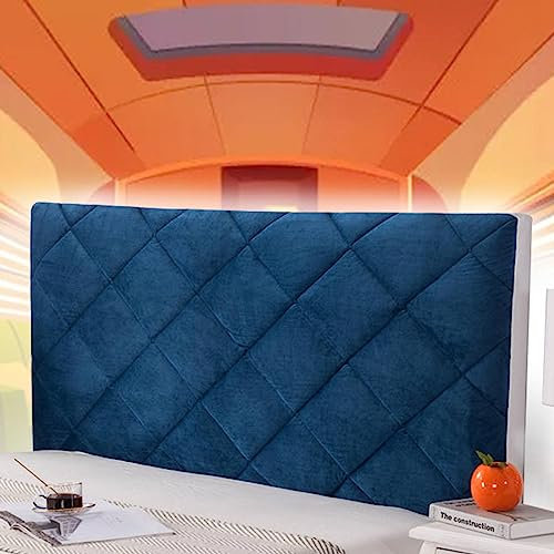 Gepolsterter Kopfteilbezug für Holzbetten, Einzel- und Doppelbetten, All-Inclusive, staubdicht, kollisionssicher, für Kinder und Erwachsene, Blau, 150 cm