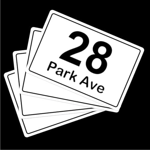 4 x Personalised Wheelie Bin Dustbin Sticker with House Number and Street Name Waterproof Bin Sticker Peel and Stick 100 x 150mm