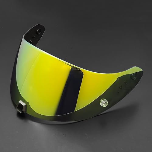 Motorradhelm Visier für Scorpion EXO R1 520 1400, Motorradhelm Linse Helm Brille Gläser Verspiegelt Helmvisier Getöntes Visier, Motorrad Windschutz Helmlinse,G Gold Plated