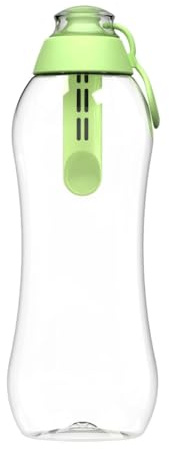 DAFI Borraccia morbida con filtro da 0,7 l, colore verde pistacchio, con filtro a carbone, senza BPA, riutilizzabile, bottiglia d'acqua con filtro per acqua, borraccia sportiva con acqua filtrata, per