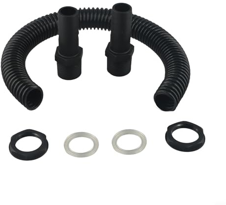 babominimer Kit di collegamento per il collegamento di 2 barili di pioggia insieme con giunto da 25 mm e tubo da 0,5 m, per irrigazione da giardino