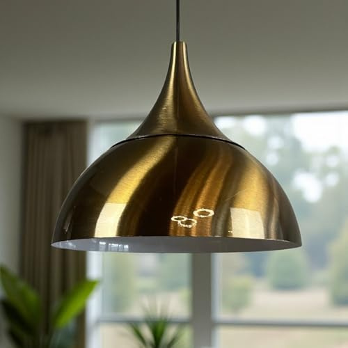 bamyum Yimpi-Kuppel Küchenlampe Hängend Vintage Ø30 cm, Lampenschirm Hängelampe Esstisch Wohnzimmer, Küche, Pendelleuchte Industrial Getrommelt