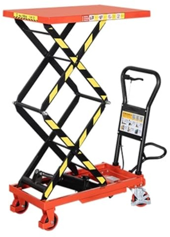 LISHEUK Plateforme de manutention Mobile pour Petits véhicules Chariot à Plateau à Ciseaux Transpalette hydraulique Manuel