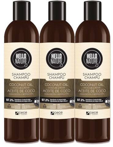 P-Beauty Naturkosmetik Repair Shampoo Kokosöl - für trockenes & geschädigtes Haar mit Panthenol & Vitamin E, silikonfrei, vegan, bio - Haarshampoo, Anti-Frizz, Haarpflege Arganöl & Jojobaöl (3x300ml)