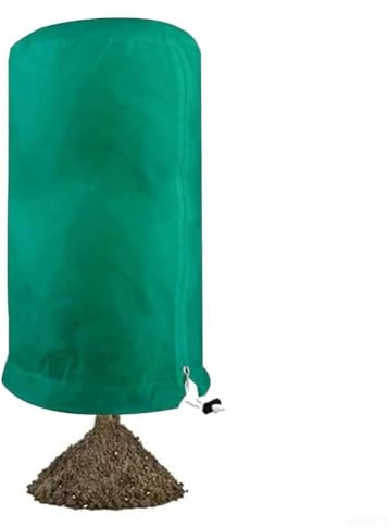 Frostschutz-Pflanzenabdeckung mit Reißverschluss und Kordelzug, Frosttuch-Schild für Bäume, Sträucher und Blumen im Freien gegen harten Winter (Grün, 140×200cm)