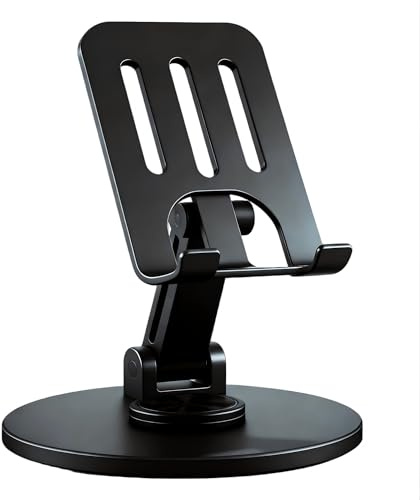 Foldable Phone Stand for Desk, Height Adjustable Mobile Phone Holder, Sturdy Desktop Phone Cradle Dock Compatible with iPhone 17/16/15/14/13/12 Pro Max Mini, Samsung Galaxy S23, 4–8 Inch Smartphones