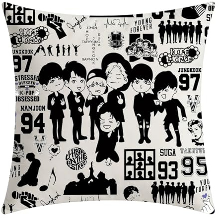 Kissenbezüge mit Sänger-Figuren, Musikliebhaber, Boygroup Koreanisches Gruppenmitglied, weiche dekorative Kissenbezüge für Fans (7 Personen)