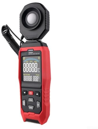 YobiLife Digitales Licht-Beleuchtungsmesser, Lux FC, Photometer, Reichweite 200000, abnehmbare Sonde, Alarmfunktion, Umwelttester (TA632A)