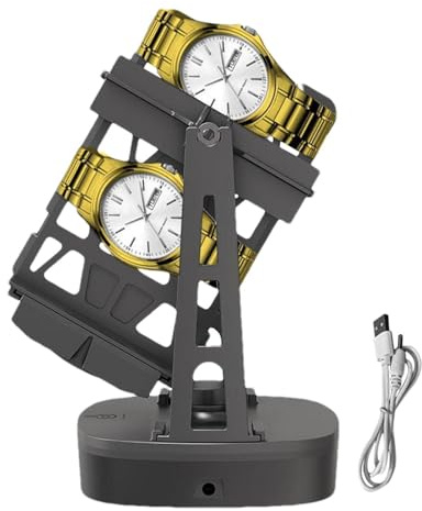 Mechanischer Uhrenbeweger – Automatisches Selbstaufziehgerät & 70 cm tragbarer Display-Ständer | Professioneller ABS-Uhren-Shaker für Wartung und Vitrine, inklusive speziellem Ladekabel, Geschenk für