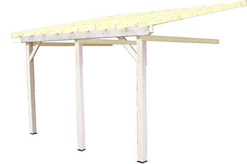 Habrita Carport Double monopente Mural avec préparation pour Couverture légère