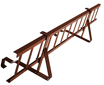 Komplettes SCHNEEFANGGITTER 3,00 m Lang, Schneefang, Gitterhöhe 20cm Ziegelrot RAL 8004