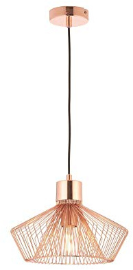 Endon 72813 Kimberley One Light Ceiling Pendant Light In Copper Plate