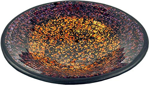 Runde Mosaikschale, Untersetzer, Dekoschale, handgearbeitete Keramik & Glas Obst Schale - Design 13 / / Variante: Größe: mittel (Ø 37 cm)