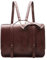 ECOSUSI Sac à Dos Cartable Vintage Sac Porté Epaule Rétro Serviette Femme Sac à Main Vintage Sac Messenger Sac pour Ordinateur Jusqu’à 14.7” 39x12x29cm Café