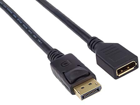 PremiumCord DisplayPort Verlängerungskabel M/F 2m, bis zu 10,8Gbps, Kompatibel mit Video Full HD 1080p, HDCP, schwarz kportmf1-02, 2 m