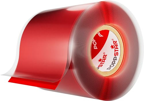 POPPSTAR selbstverschweißendes Silikonband, 3m x 50mm, Isolierband und Dichtungsband (Wasser, Luft), rot, 1 Rolle