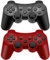 Ceozon Controller PS3 Wireless Playstation 3 Controller Bluetooth Gamepad per Playstation 3 Joystick remoto con cavi di ricarica Confezione da 2 nero + rosso