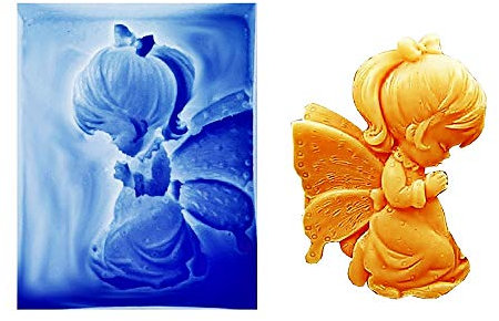 LoveLegis Ángel de Molde de Silicona niña Rezando - jabón - Resina - Yeso - Idea de Regalo de cumpleaños - moldes de Silicona - Molde Artesanal