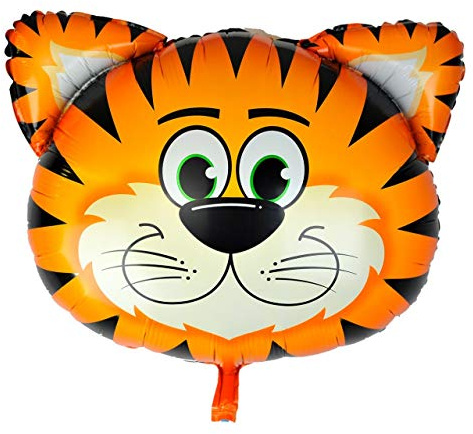 Happium 24 Dschungelsafari, Nutztier Folienballon Tiere, Ballons Tiere Kindergeburtstag, perfekt für Kindergeburtstagspartydekoration (Tiger)