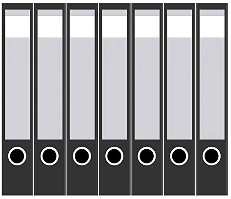 Ordneretiketten | 7 Aufkleber für schmale Akten-Ordner | Hell Grau 2 | selbstklebende Design Akten-Etiketten | Deko Sticker für Rückenschilder Ordnerrücken | zum Beschreiben