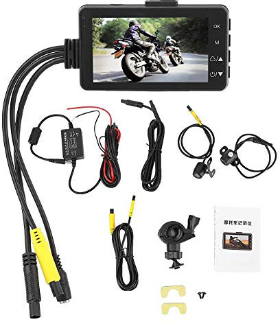 Motorcycle Recording Camera System, 1080P/480P Dual Lens Dash Cam Dvr, IP68 Waterproof, Video Driving Recorder, 3inch LCD