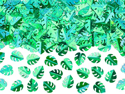 Générique - Konfetti Blätter 1,5x2cm 15g Tischdeko Streudeko Tischkonfetti Confetti Tropenblätter Monstera grün