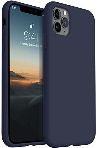 AOTESIER Shockproof for iPhone 11 Pro Max Cases, Upgrade Silicone Phone Case with [Soft Anti-Scratch Microfiber Lining] Slim Thin Cover, 6.5 inch, Midnight Blue