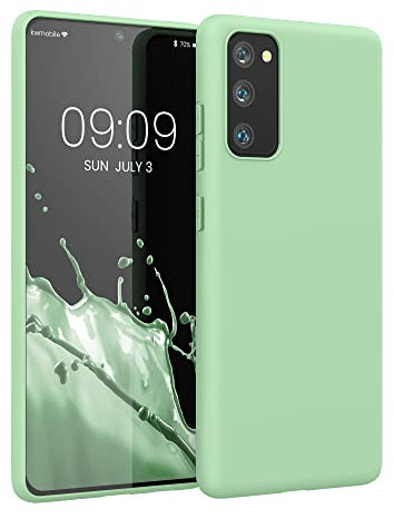 kwmobile Hülle kompatibel mit Samsung Galaxy S20 FE Hülle - weiches TPU Silikon Case - Cover geeignet für kabelloses Laden - Mintgrün matt