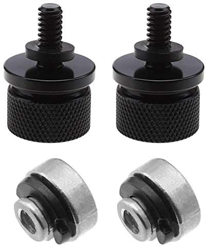 YINETTECH Kit di bulloni di fissaggio per sedile moto con rondella a C 59768-97 CNC alluminio billet nero 6 mm filettato confezione da 4