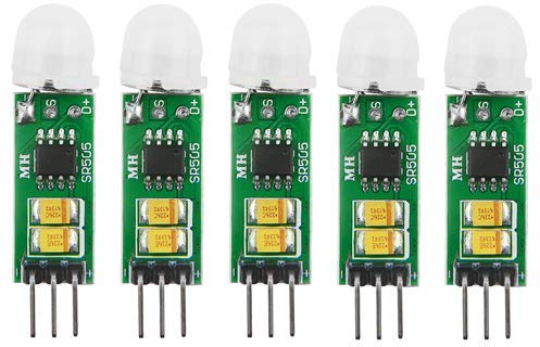 BGTXINGI 5 Stück HC-SR505 Mini Sensing Modul für menschlichen Körper PIR-Bewegungsmelder, Schaltmodul hohe Leistung hohe Effizienz Digitale Messung für elektronische Praxis