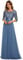 Ever-Pretty Women's Elegant 3/4 Sleeves Sequin Empire Waist A Line Chiffon Evening Dresses Denim Blue 8UK