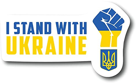LUOSFUH Farbiger Aufkleber der ukrainischen Flagge Ich stehe mit Ukraine Aufkleber Stop-War Support Ukraine Statement Sticker 10 Stück Autoaufkleber I Stand with Ukraine Sticker Aufkleber