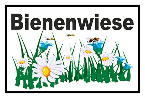 Melis-Folienwerkstatt Schild Bienen-Wiese Bienen-weide 30x20cm - 3mm Aluverbund – 20 VAR S00359-236-A