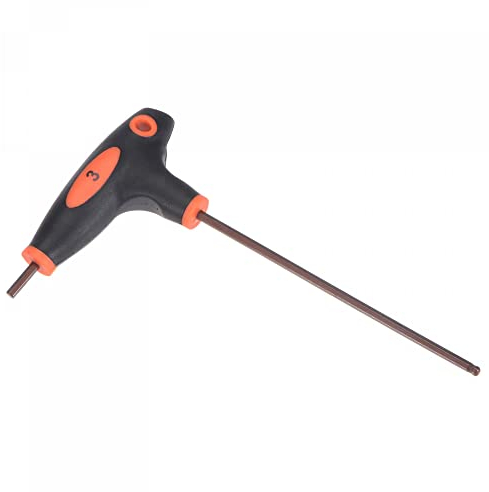 sourcing map Kugelkopf Innensechskantschlüssel mit T-Handgriff Quergriff Metrischer aus S2 Stahl 3mm