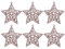 Glitzer-Weihnachtsbaumschmuck, Set mit 6 Sternen, Roségold