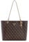 GUESS Borsa Noel, Main, Sac à bandoulière Femmes, Logo Marron, Taille Unique