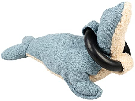 D&D Home, Hundespielzeug, Marineblau, Chenille, 25 x 13 x 16 cm, Blau, mit Beißring aus Gummi, robuster Innenstoff und weicher Teddybär, niederländisches Design