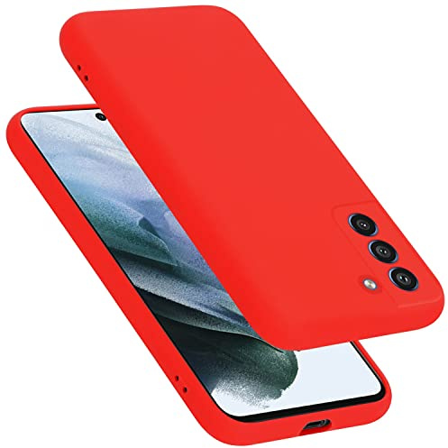 Cadorabo Hülle kompatibel mit Samsung Galaxy S21 FE Hülle Silikon Handyhülle für Galaxy S21 FE Case aus flüssigem Silikon- Kratzfeste und stoßfeste dünne TPU Schutzhülle - Liquid ROT