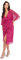 Maya Deluxe Womens Midi Ladies Sequin Embellished Cape Sleeve Wrap Dress for Wedding Guest Bridesmaid Cocktail Prom Evening Robe, Fuchsia, 46 Femme