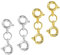Chiusura a doppia molla in argento sterling 925 con connettore a doppia punta in oro 14k/argento per la creazione di gioielli (4 pezzi)
